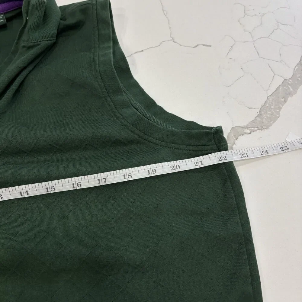 Bobby Jones Vest Mens Size Medium Green Golf Quarter Zip Performance Pima Cotton - Picture 4 of 6